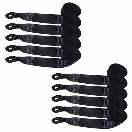 Tie 4 Safe 4 x 30' Winch Straps w/ Loop End, WLL- 5,400 lbs, PK10 TWS44-30-BLK-10